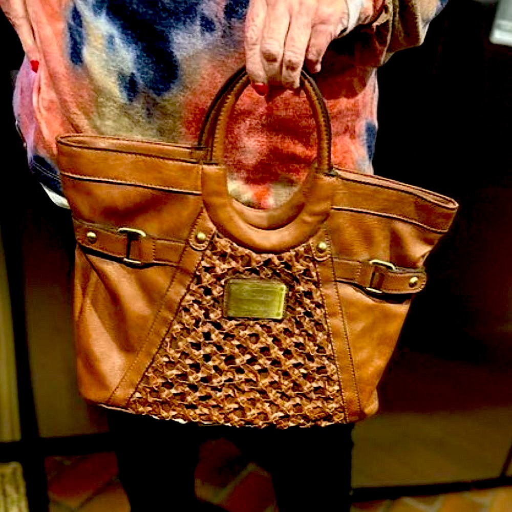 Nicole By Nicole Miller Brown Woven Bag